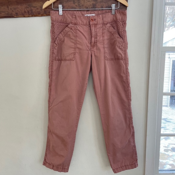 Madewell Pants - Madewell | dusty rose camp stitch slouch straight crop utility cargo pant chino